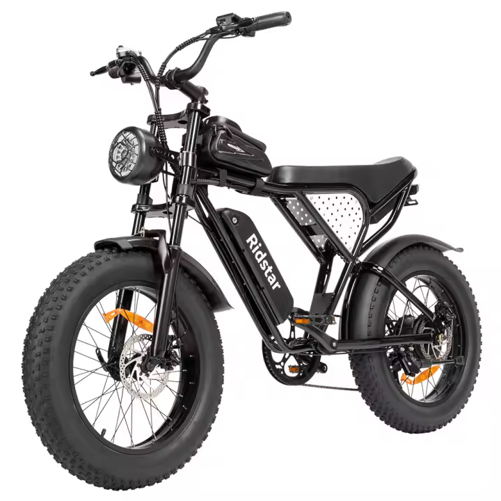 Ridstar Q20 Mini Bicicleta Eléctrica, Motor de 1000W, Batería de 48V 15AH, Neumáticos Gordos de 20*4.0 pulgadas, Velocidad Máxima de 40km/h, Alcance de 80km, Horquilla de Suspensión Delantera, Frenos de Disco Mecánicos, Pantalla LCD - 1