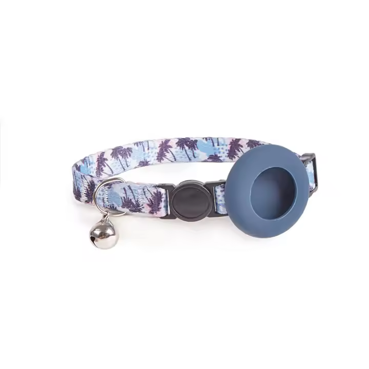 Collar Ajustable Para Perros Y Gatos Con Campana Y Estuche Protector Para Airtag De Silicona Correa De Cuello Con Reflectores - 1