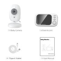 Monitor De Bebé Inalámbrico Con Vídeo 3.5 Pulgadas Cámara De Seguridad Bidireccional Visión Nocturna Monitoreo De Temperatura Y Alarma De Llorido Portátil Con Pantalla LCD Y Batería Recargable - details 9