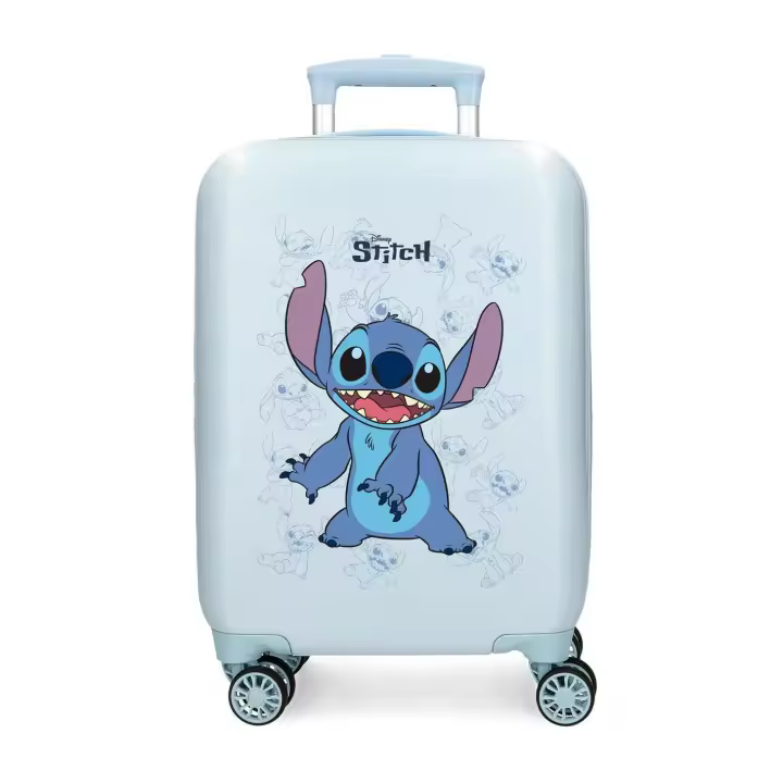 Maleta Happy Stitch Disney Color Celeste 50x33x20cm. ABS Equipaje de Mano Joumma - 1