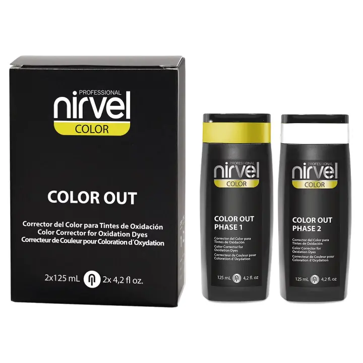Nirvel Color Out 2x125mL - Corrector del Color - Arrastre del Color para Tintes de Oxidación Artificial - Phase 1 + Phase 2 - 1