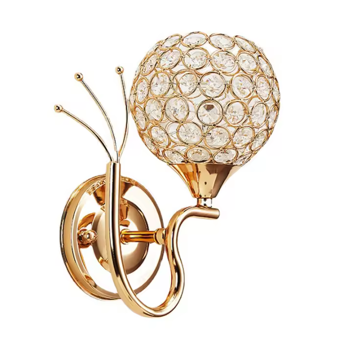 Lámpara De Pared Moderna De Cristal Sconce Iluminación Fija E27 Para Dormitorio Y Sala De Estar Estilo Retro Industrial Decoración De Lujo - 1