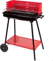 Barbacoa carbón y leña Rectangular 66x44x85 cm | 4 alturas regulable | Sperficie para 6 comensales | 2 ruedas para fácil transporte | Depósito de cenizas - details 2