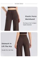 Pantalones De Yoga Para Mujer De Cintura Alta Flares Transpirables De Talla Grande Con Bolsillos Para Gimnasio Y Danza - details 3