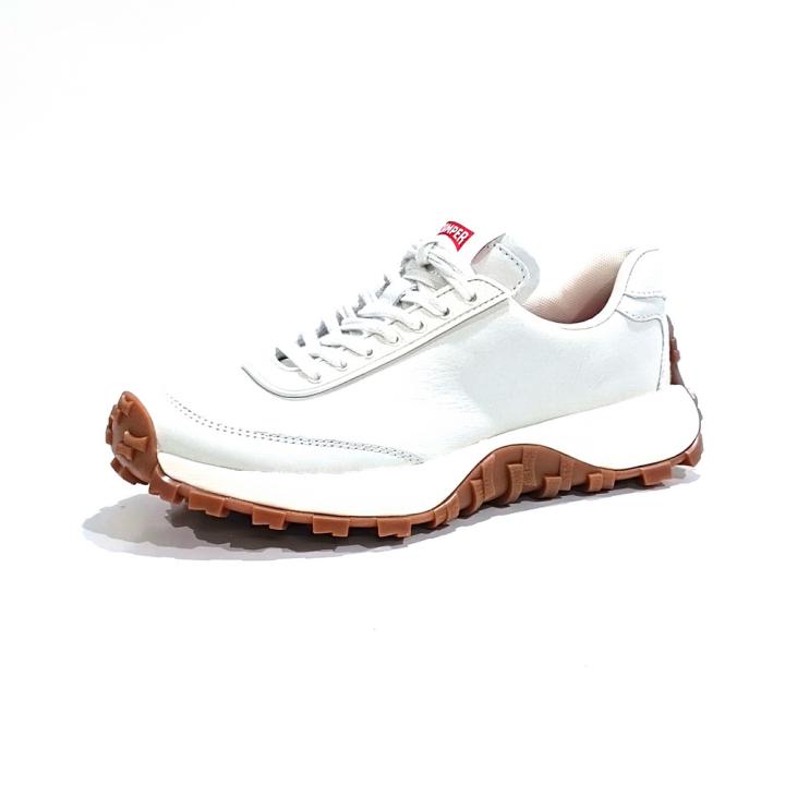 Camper K201586-001 White Sneakers, men's sports shoes made of leather with removable insoles and anti-slip rubber sole, perfect for walking and casual wear.
