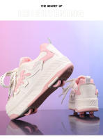 Nuevos Patines LED Para Niñas Cuatro Ruedas Invisible Zapatillas De Rodar Para Niños Y Niñas Algodón Transpirable Caña De Madera Material De Suela De Goma - details 10