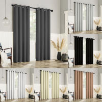 Cortina De Ventana Aislante Térmica Para Dormitorio Y Sala De Estar 1 Pieza Bloqueo De Luz Y Reducción De Ruido Decoración De Hogar Material 100% Poliéster Clásico Estilo Sin Ataduras - details 6