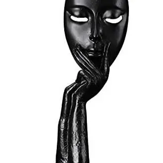 Estatuas de resina Escultura abstracta Regalo Arte Pensador Meditador Adorno Artesanía para sala de estar Oficina Decoración del hogar-Blanco-Grande - 1