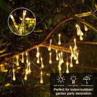 Luces De Cadena Solar De Gotas De Agua Impermeables Para Decoración Al Aire Libre Navidad Boda Fiesta Jardín Luz De Hada Multicolor Blanco Cálido - details 1