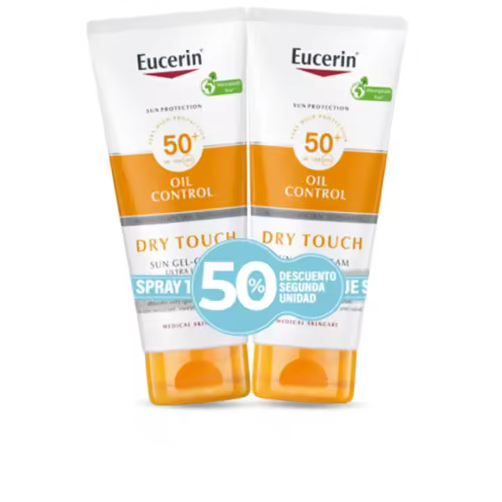 Eucerin Protector Solar SPF50+ Gel Crema Dry Touch Toque Seco 200 ml + 200 ml Duplo Promoción Eucerin - 1
