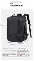 Mochila de viaje de gran capacidad para hombre, bolsa de expansión de carga USB para ordenador portátil de negocios, mochila impermeable multifuncional. - details 0
