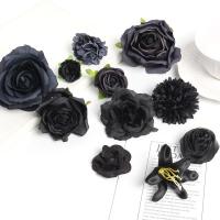 2/5/10Pcs Cabezas De Flores Artificiales Negras Para Decoración De Boda Y Habitaciones Arreglo Floral Falso Para Wreath DIY Y Regalos - details 1