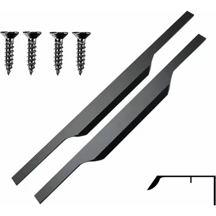 Tirador de cocina Tirador para muebles Tiradores ocultos para muebles Tiradores de puertas negros mate Tirador de perfil de aluminio Tirador integrado para muebles de cocina para muebles de cajones de armario interior 2 - 1
