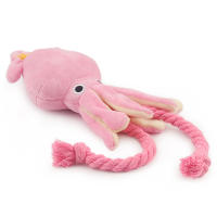 Juguete De Perro Pequeño Lindo Calamar Sonido BB Peluche Rosa Mordedor Con Ropa Para Gatos Juguetes Para Mascotas Squeak - details 7