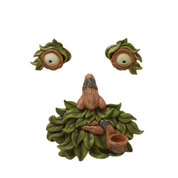 Estatua De Árbol Riómano Para Jardín Patio Exterior Escultura De Rostro Divertido Y Encantadora En Resina Estilo Antiguo - 1