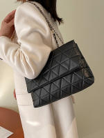 Bolso De Hombro Para Mujer Con Tirador De Cadena Casual Estampado a Cuadros Y Bordado Bolso Cruzado Versátil Para Trabajo Y Día a Día - details 3