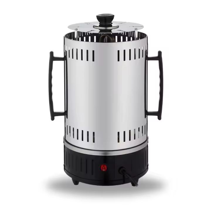 CHEF-O-MATIC  Parrilla vertical sin aceite ni grasa, 1000w, Capacidad para 6 brochetas. Shawarma, Rotación automática 360º, fácil de limpiar, Barbacoa, Horno eléctrico ideal para brochetas a la parrilla, Kebab - 1