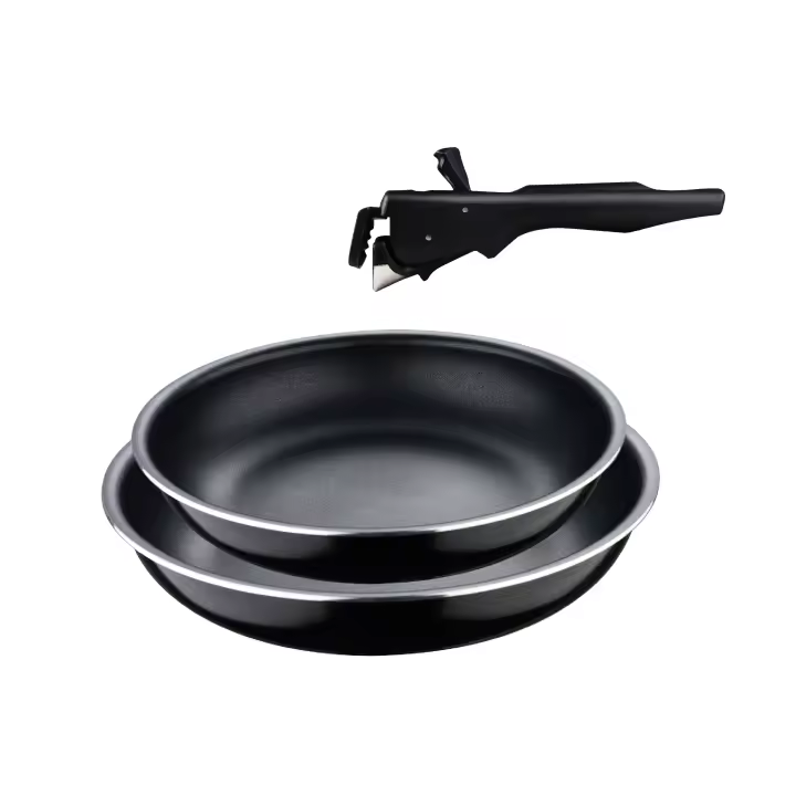 Bergner Click&Cook Black Edition | Juego de Sartenes Antiadherentes de Aluminio Prensado para Todo Tipo de Cocinas y Horno - 1