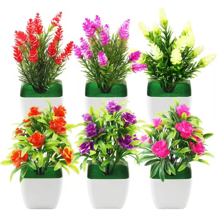 6 Piezas Plantas Artificiales Decorativas Planta Artificial Aproximadamente 7,08 - 1