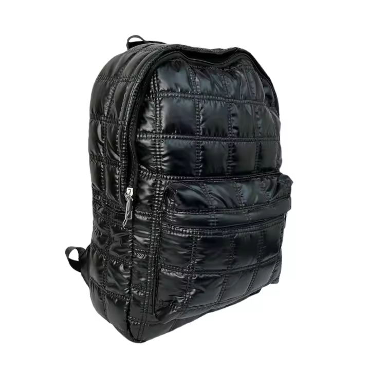 Mochila informal para mujer.MEJORADA.Material de plumón,Impermeable,Color sólido metalizado brillante con gran capaciada - 1
