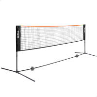 Aktive - Red de voley y badminton con altura regulable, medidas 505x101x157/91, bolsa de transporte, portátil, red voleibol, para césped, playa, jardín, estructura de hierro - details 0