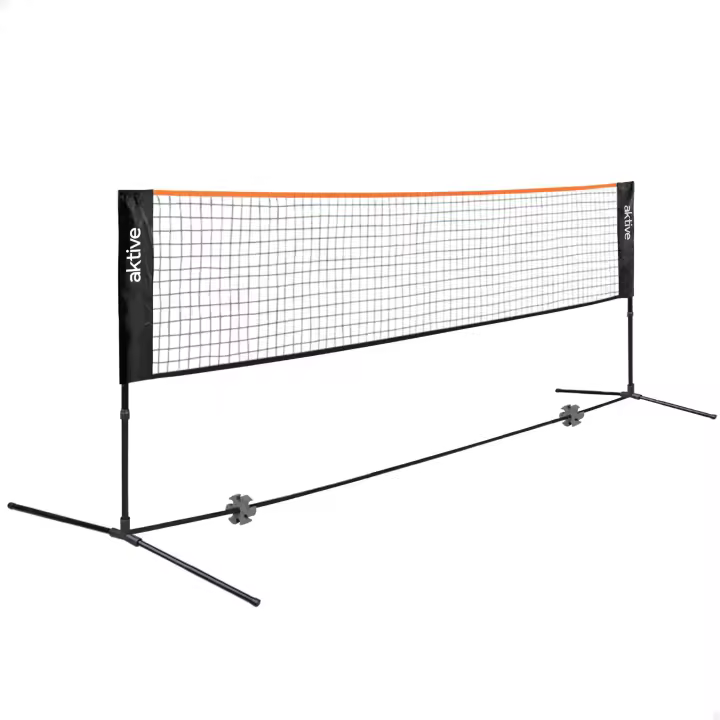 Aktive - Red de voley y badminton con altura regulable, medidas 505x101x157/91, bolsa de transporte, portátil, red voleibol, para césped, playa, jardín, estructura de hierro - 1