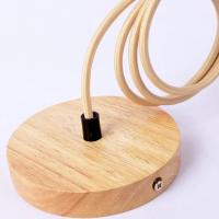 Lámpara Colgante De Madera Moderna E27 Soporte Sencillo Para Dormitorio Sala De Estar Comedor Barra Instalación Por Cordón - details 2