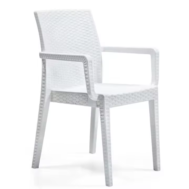 Sillón GLADY, apilable, polipropileno blanco - 1