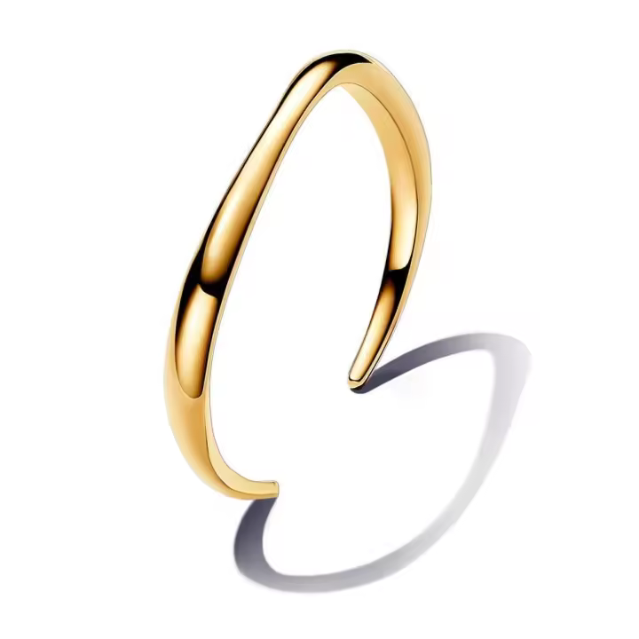 563310C00 - Pulsera Rígida Abierta con un recubrimiento en oro de 14k Forma Orgánica​ 563310C00  Silver PANDORA - 1