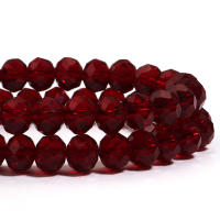 1 Hilo De Cuentas De Cristal Facetado Pomegranate Rojo Para Joyería DIY Collar Pulsera Cuentas De Vidrio Marrón Rojo Suelto - details 5