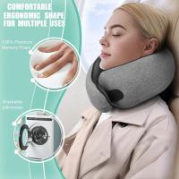 Almohada De Soporte Para El Cuello Viaje Portátil Ajustable Suave Descanso Del Mediodía Sueño En Forma De U De Memoria Esponja Estilo Caracol - details 4