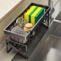 Organizador De Cocina En Acero Inoxidable Con Relleno Para Esguinces Y Portajabón Soporte Multicapa Para Filtro Y Almacenamiento En La Cocina - details 1