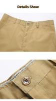 Pantalones De Verano Y Otoño Para Hombre 100% Algodón Cargo Fashion Smart Casual Sólido Café Negro Talla Alta Cierre De Cremallera - details 7
