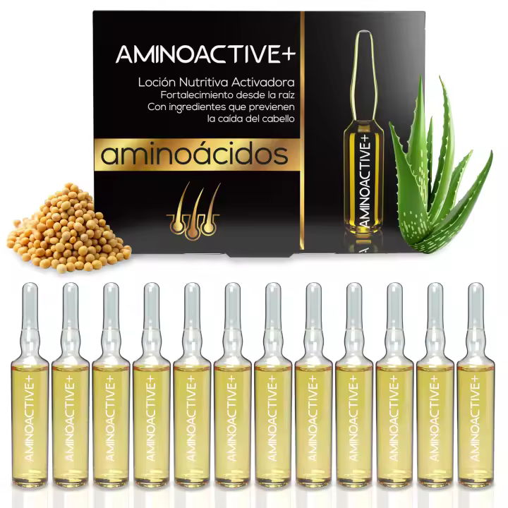 Ampollas Anticaída Cabello de Mujer y Hombre - Contenido en Biotina, Soja y Aloe Vera - Tratamiento prevención caída y fortalecedor del bulbo - 12 ampollas de 10ml - 1