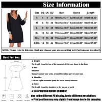 Vestido De Mujer Para Fiesta Noche V-Neck Con Lentejuelas Y Hombros Fríos Vestido Casual De Color Sólido Largo De Rodilla - details 34