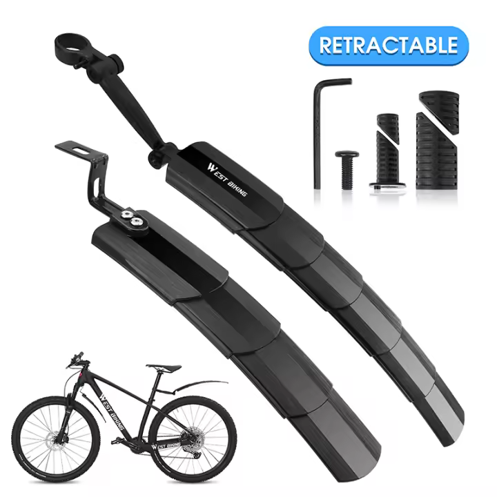 Guardabarros Plegable Para Bicicleta WEST BIKING Universal MTB Road Bike Mudguard Set Accesorios De Ciclismo Ajustable - 1