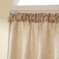 Valance De Cortina De Café De Color Puro Estilo Boho Japonés Decoración Para Ventanas Puertas Y Habitaciones Con Bolso Para Rodillo - details 5
