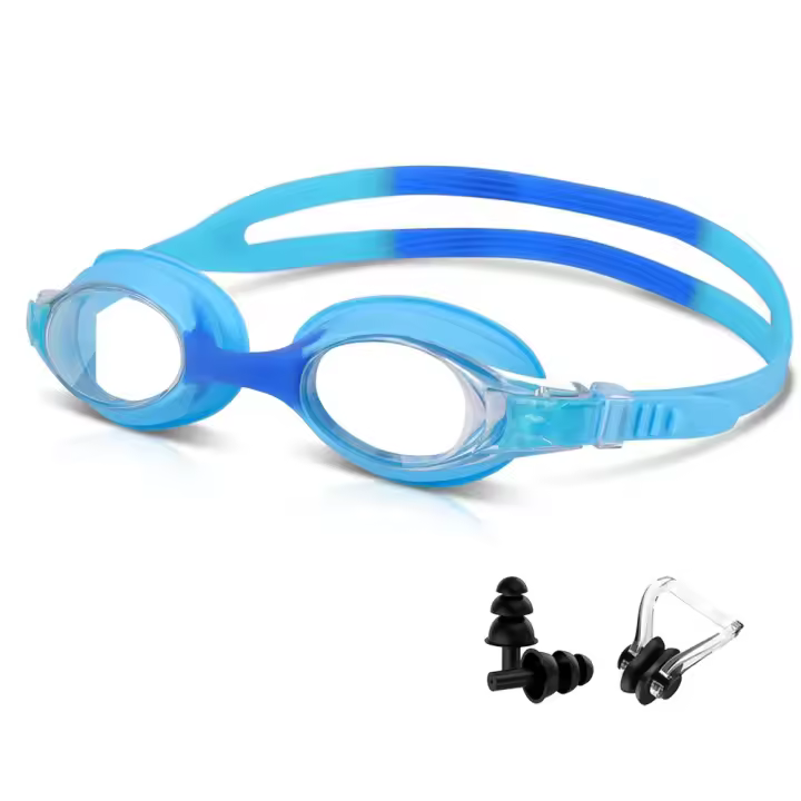 Gafas De Nación Para Niños Ajustables Y Coloridas Con Cinturón De Silicona Protección UV400 Incluye Tapones Para Oidos Y Nariz Para Pool ZP - 1