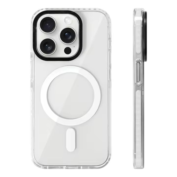 Funda Magnética Transparente Magsafe para Teléfono, Cubierta de Silicona Antigolpes para iPhone 13, 14, 16 Pro, 12, 15 Pro Max - 1
