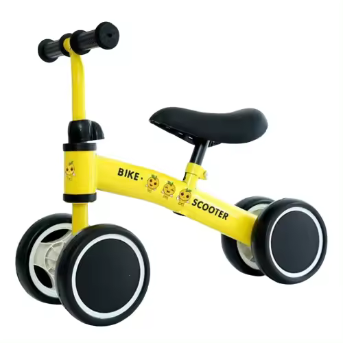 Bicicleta de Equilibrio Infantil sin Pedales, Bicicleta de Deslizamiento para Bebés de 1-2-3 Años, Cuatro Ruedas, Tres Colores - 1