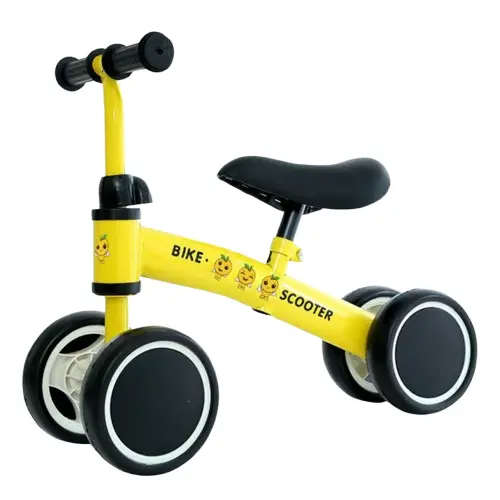 Bicicleta de Equilibrio Infantil sin Pedales, Bicicleta de Deslizamiento para Bebés de 1-2-3 Años, Cuatro Ruedas, Tres Colores - 1