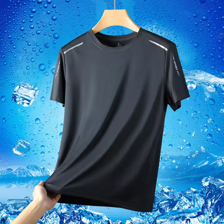 Camiseta De Verano Para Hombre Con Mangas Cortas Y Transpirable Deporte Ligera Y Rápida Secado Malla Elástica Y Fresca Para Exterior - 1