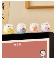 Adorno De Hogar Encantador De Gato Maneki Neko Cerámica Decoración De Suerte Animal Estatua Regalos Para Oficina Y Habitación - details 2