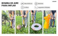 UNYCOS Bomba de Aire con Manómetro para Válvulas Presta y Schrader (160 PSI/11 Bar) Inflador de Pie Portátil para Neumáticos, Balones y Juegos Inflables - details 0