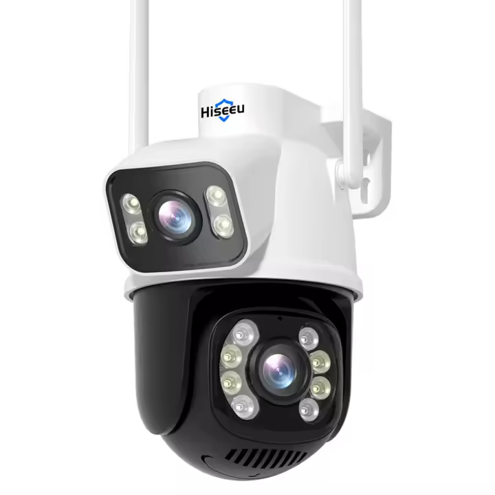 Hiseeu WS318B Cámara WiFi Exterior 6MP, Doble Lente, Doble Pantalla, Audio Bidireccional, Visión Nocturna en Color, Seguimiento Automático, Detección de Humanos IA, Impermeable IP66, WiFi 2.4GHz - 1
