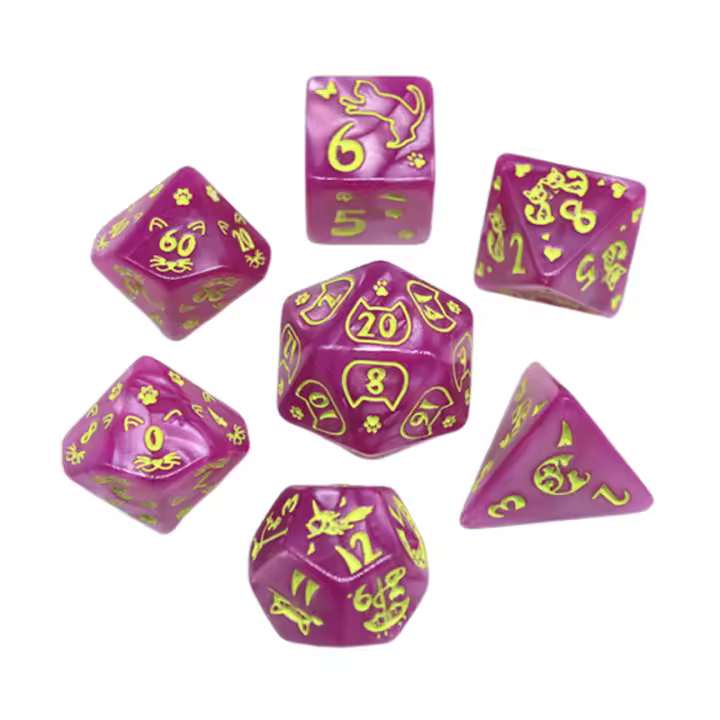 Juego De 7 Dados Multifacéticos Para RPG D&D D4/D6/D8/D10/D12/D20 Colores Aleatorios Juego De Tablero De Juegos De Mesa - 1