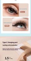 Rizador De Pestañas Eléctrico Portátil Dispositivo De Rizado Rápido Natural Duradero Herramienta De Maquillaje Material Plástico - details 4
