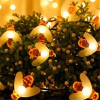 Nueva Luz De Enredadera De Hadas Solar Cabeza De Abeja 20leds 30leds Para Jardín Fuente Patio Navidad Guirnalda De Luces Exteriores - details 1