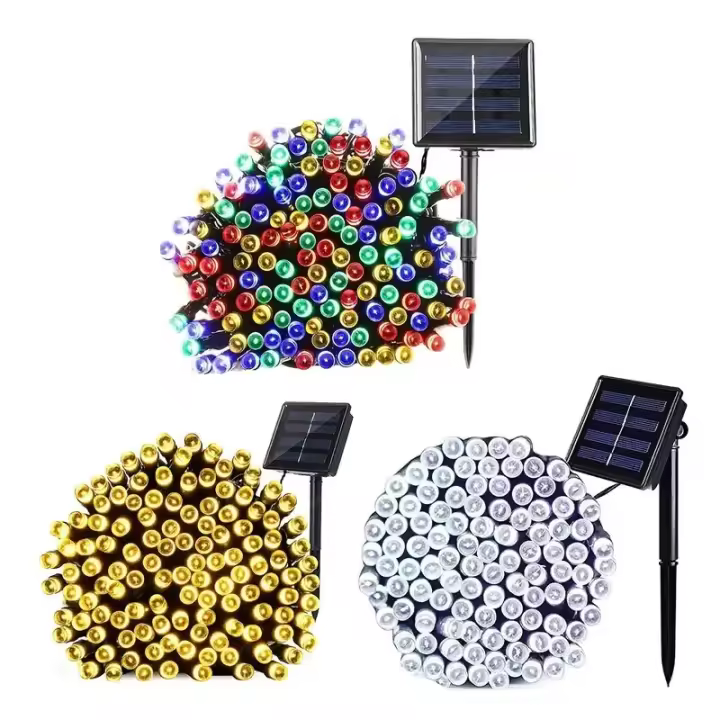 Garland De Luces De Hada Solar 100/200 LEDs 8 Modos Lámpara De Jardín Al Aire Libre Para Navidad Boda Fiesta Decoración - 1