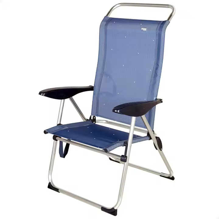 Aktive Beach - Silla de Playa Plegable y Reclinable | Azul Marino | Medidas 47 X 59 X 108cm | Peso Máx. 110 Kg | Material Aluminio - 1